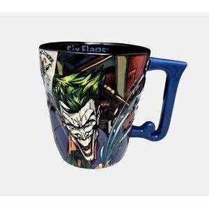 The Joker DC Comics Six Flags Embossed 3D Coffee Mug Cup Batman J Handle